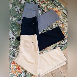 Lot 3 Banana Republic Pants Mens 38x29 Tan Black Gray Performance Golf Chino $$$